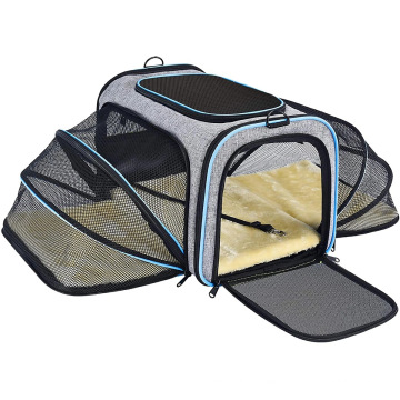 wholesale  OEM Expandable Pet Carrier Airline Approved Soft-sided Dog Cat Travel Bag Tote